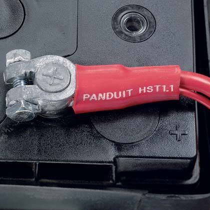 Panduit® Wet-Shrink™ HST0.4-48-5-2Y Adhesive Lined Cross Linked Flame-Retardant Heat Shrink Tubing, 0.4 in ID Expanded, 0.16 in ID Recovered, 0.08 in THK Wall Recovered, 48 in L, Polyolefin, Red