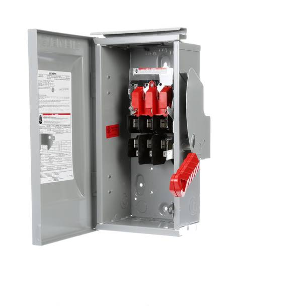 Siemens HF321NR Type VBII Enclosed Fusible Heavy Duty Low Voltage Single Throw Safety Switch With Neutral, 240 VAC, 30 A, 3 hp, TPST Contact, 3 Poles