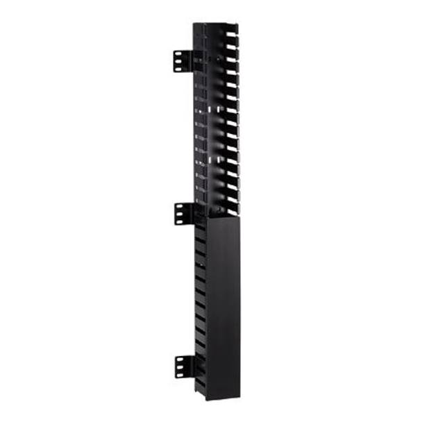 Panduit® CWMPV2340 1-Sided Front Only In-Cabinet Vertical Cable Manager, 70 in H x 2-1/4 in W x 3 in D, PVC, Black