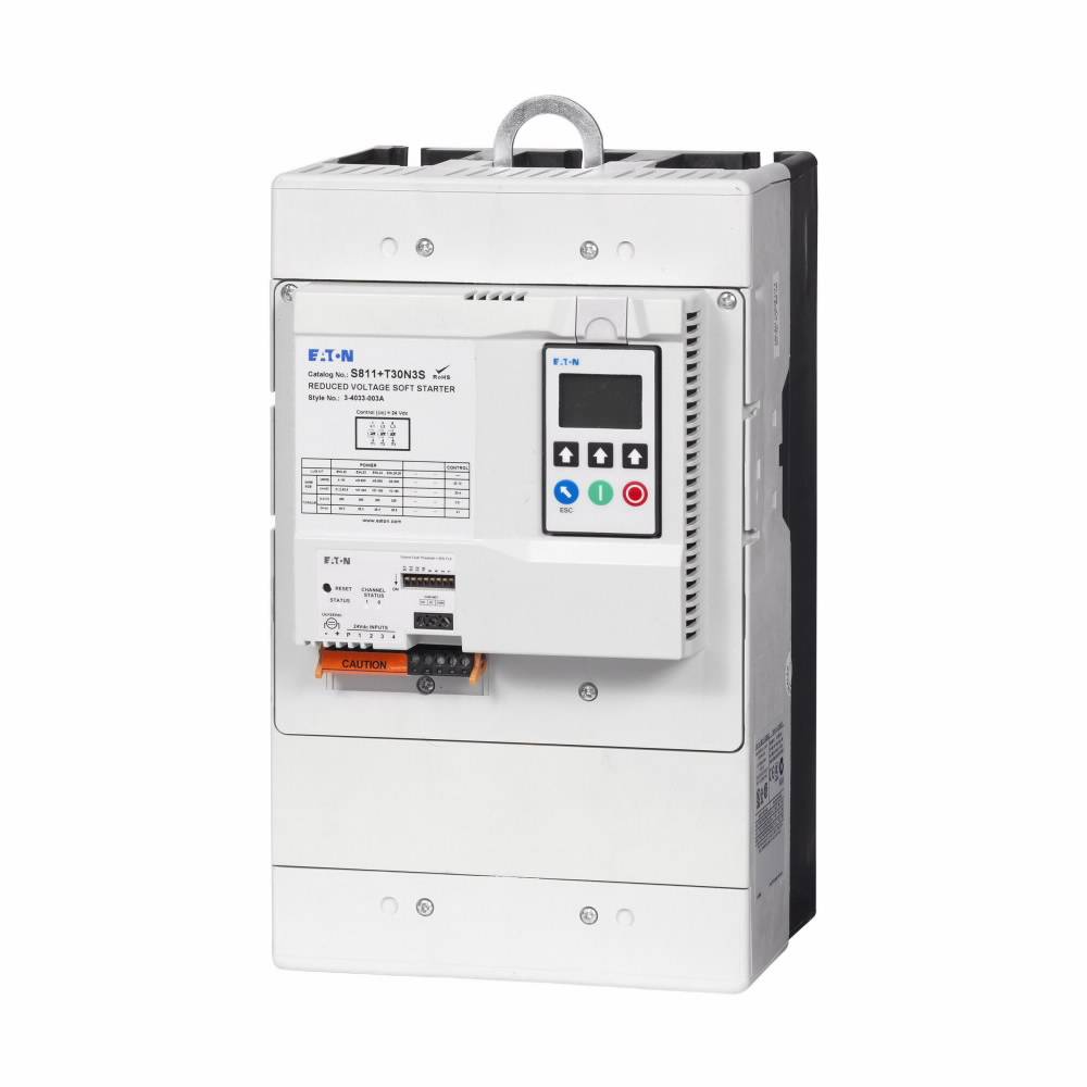 EATON S811+T30N3S Non-Combination T-Frame Soft Starter With Digital Interface Module, 21.6/26.4 VAC V Coil, 3 Poles, NEMA 0/1/3R/4/4X/7/9/12 Enclosure