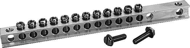 GE PowerMark Gold™ TGK8 16-Hole 1-Neutral 8-Circuit Equipment Ground Bar Kit With Lug, For Use With PowerMark Gold™ Loadcenter