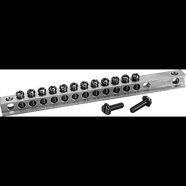 GE PowerMark Gold™ TGK8 16-Hole 1-Neutral 8-Circuit Equipment Ground Bar Kit With Lug, For Use With PowerMark Gold™ Loadcenter