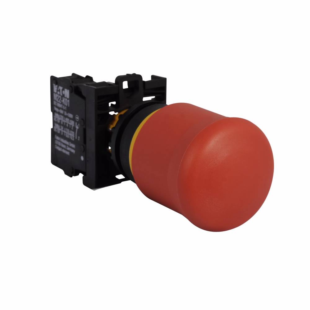 EATON RMQ-Titan® M22-PV-K02 Modular Non-Illuminated Emergency Stop, 22.5 mm, 2NC Contact, Push-Pull Operator, Red