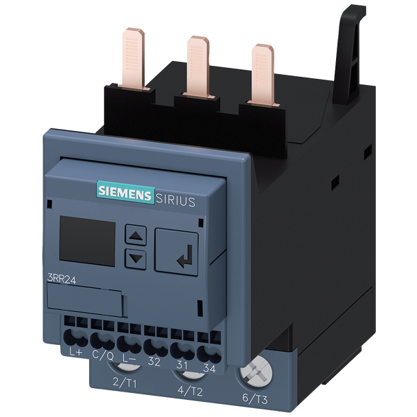 Siemens SIRIUS 3RR24433AA40 3-Phase Adjustable Digital Current Monitoring Relay w/ IO-Link Interface, 24 VDC, 8 to 80 A, 1CO Contact