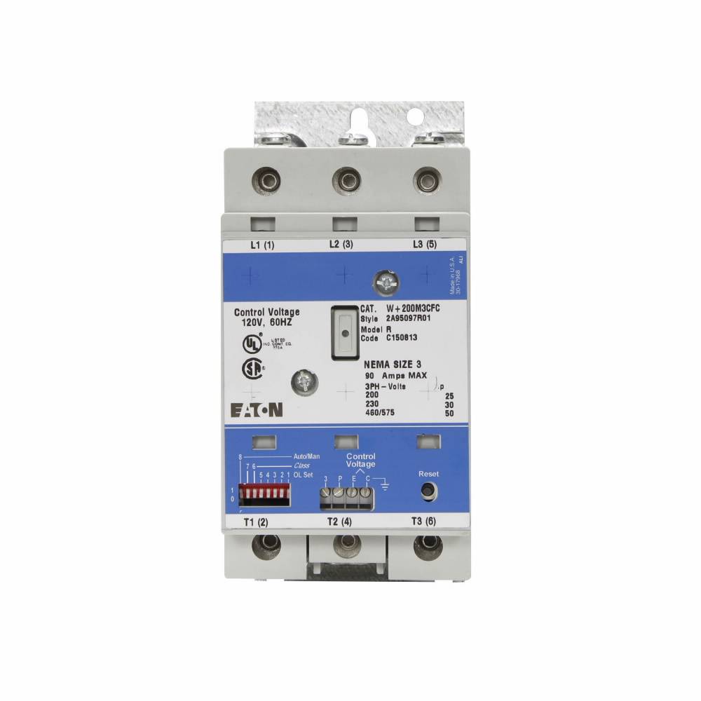 EATON Advantage® W+200M3CFC NEMA Starter, 120 VAC V Coil, 3 Poles, NEMA 3 Enclosure