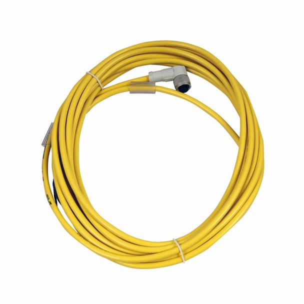 EATON CSDR4A3CY2205 Global Plus 3-Wire Single End Photoelectric Sensor Cable Connector With Indicating Light, 4-Pin Micro-Style Female Connector, 16.4 ft L Cable, 3 Poles