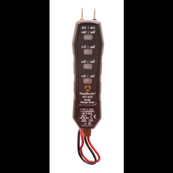 Southwire® 582927 4-Way AC/DC Voltage Tester, 480 VAC/600 VDC Max Measurable (Discontinued by Manufacturer)