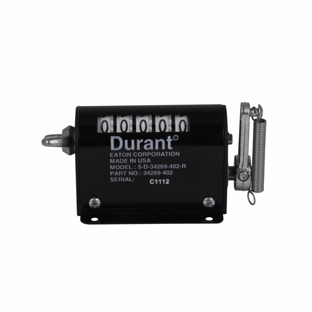EATON 5-D-1-1-L Durant® D Stroke Totalizer Counter, 5 Digits, Black-On-White Background Display, 24000 Counts per Second