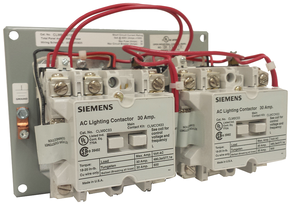 Siemens CLM0C06277 Class CLM Mechanically Held Lighting Contactor, 277 VAC V Coil, 6NO-0NC Contact, 6 Poles