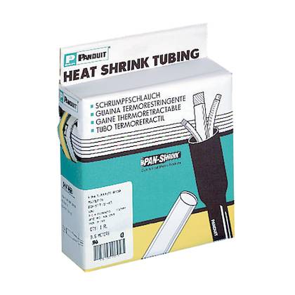Panduit® Dry-Shrink™ HSTT75-Q Cross Linked Flame-Retardant Standard Heat Shrink Tubing, 3/4 in ID Expanded, 3/8 in ID Recovered, 0.03 in THK Wall Recovered, 25 ft L, Polyolefin, Black