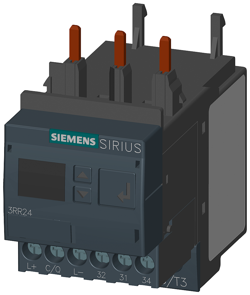 Siemens SIRIUS 3RR24421AA40 3-Phase Digitally Adjustable Current Monitoring Relay, 24 VDC, 4 to 40 A, 1CO Contact