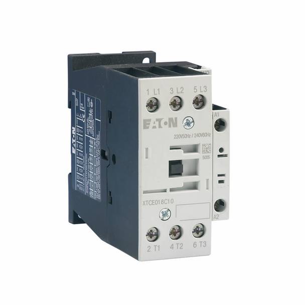 EATON XTCE025C10T Full Voltage Non-Reversing IEC Contactor, 24 VAC V Coil, 25 A, 1NO Contact, 3 Poles