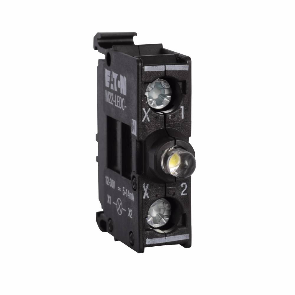 EATON M22-LEDC-B Illuminated Modular Pushbutton Light Unit, 22.5 mm, LED Lamp, 12 to 30 VAC/VDC, Screw Terminal, Blue