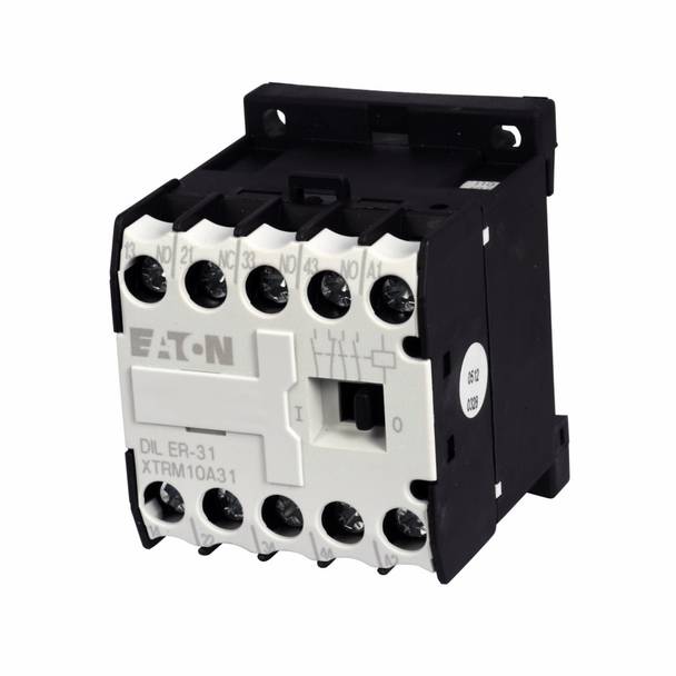 EATON XTRM10A31A Miniature IEC Control Relay, 10 A, 3NO-1NC Contact, 110/120 VAC V Coil