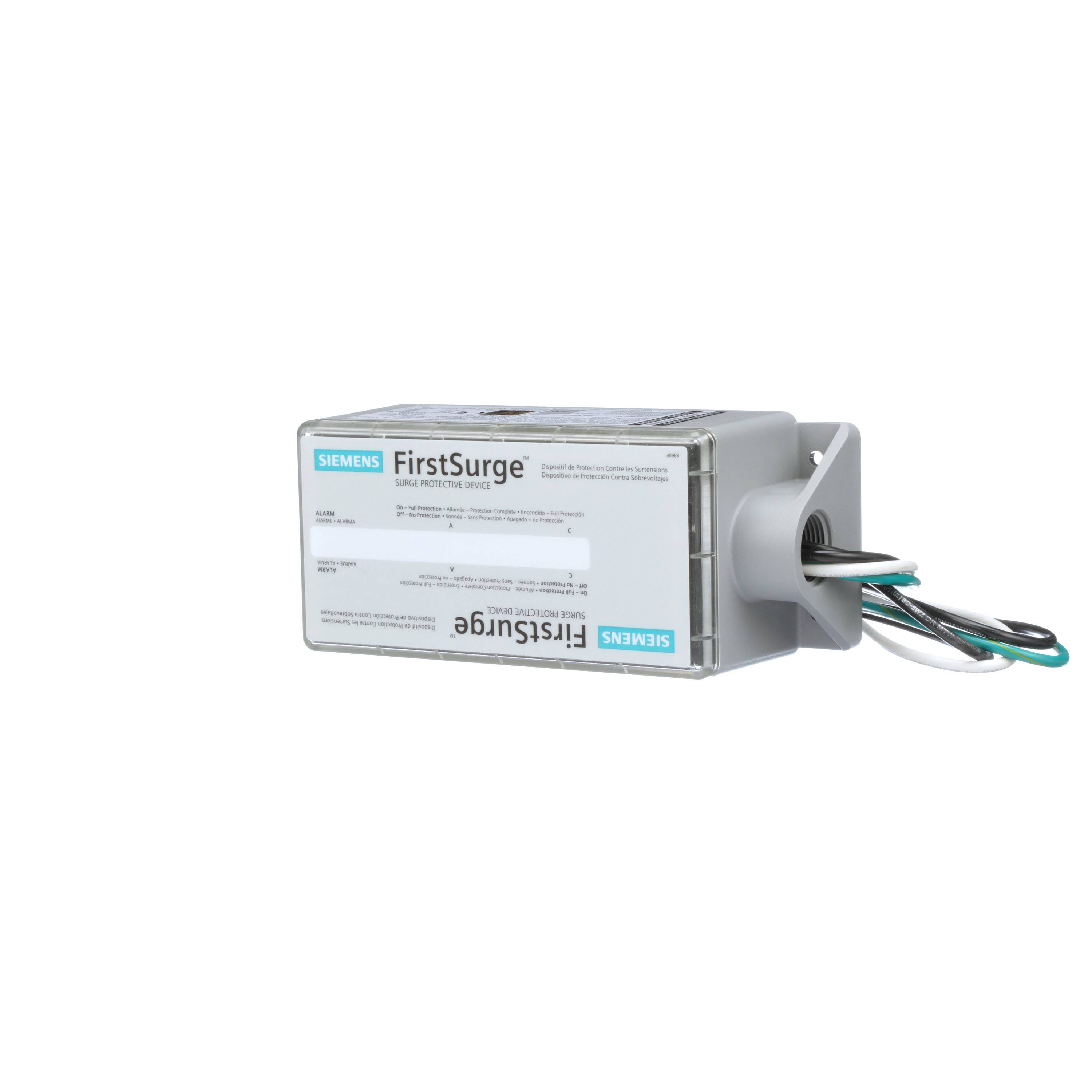 Siemens FirstSurge™ Plus FS100P Type 2 External Low Voltage Surge Protective Device, 120/240 VAC, 50/60 Hz, 2 Poles, 100 kA SCCR, 1 Phase