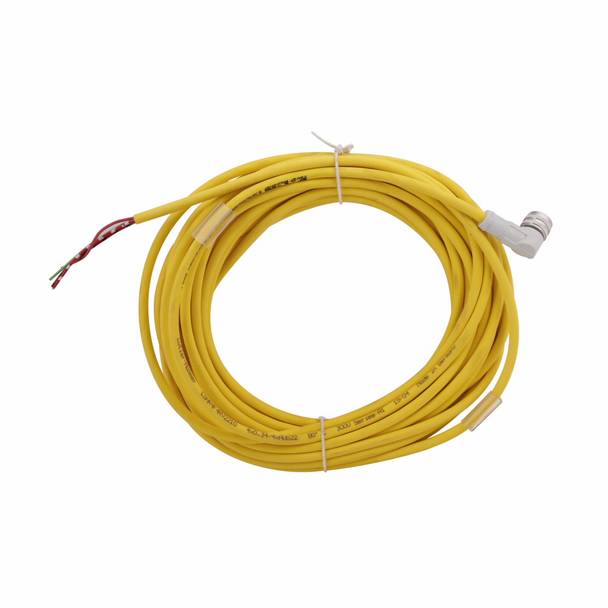 EATON CSAR4F4RY2210 Global Plus Photoelectric Sensor Cordset, 4-Pin AC Micro Right Angle Female Connector, 32.8 ft L Cable