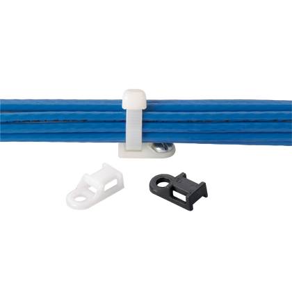 Panduit® Super-Grip™ SGTA1S8-C0 Weather-Resistant Cable Tie Mount, 4-Way, Threaded Mount, Nylon 6.6, Black