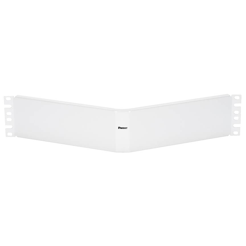 Panduit® CPAF2WH 2U Horizontal Angled Rack Filler Panel, 3.47 in H x 19 in W x 4.16 in D, Cold Rolled Steel, White