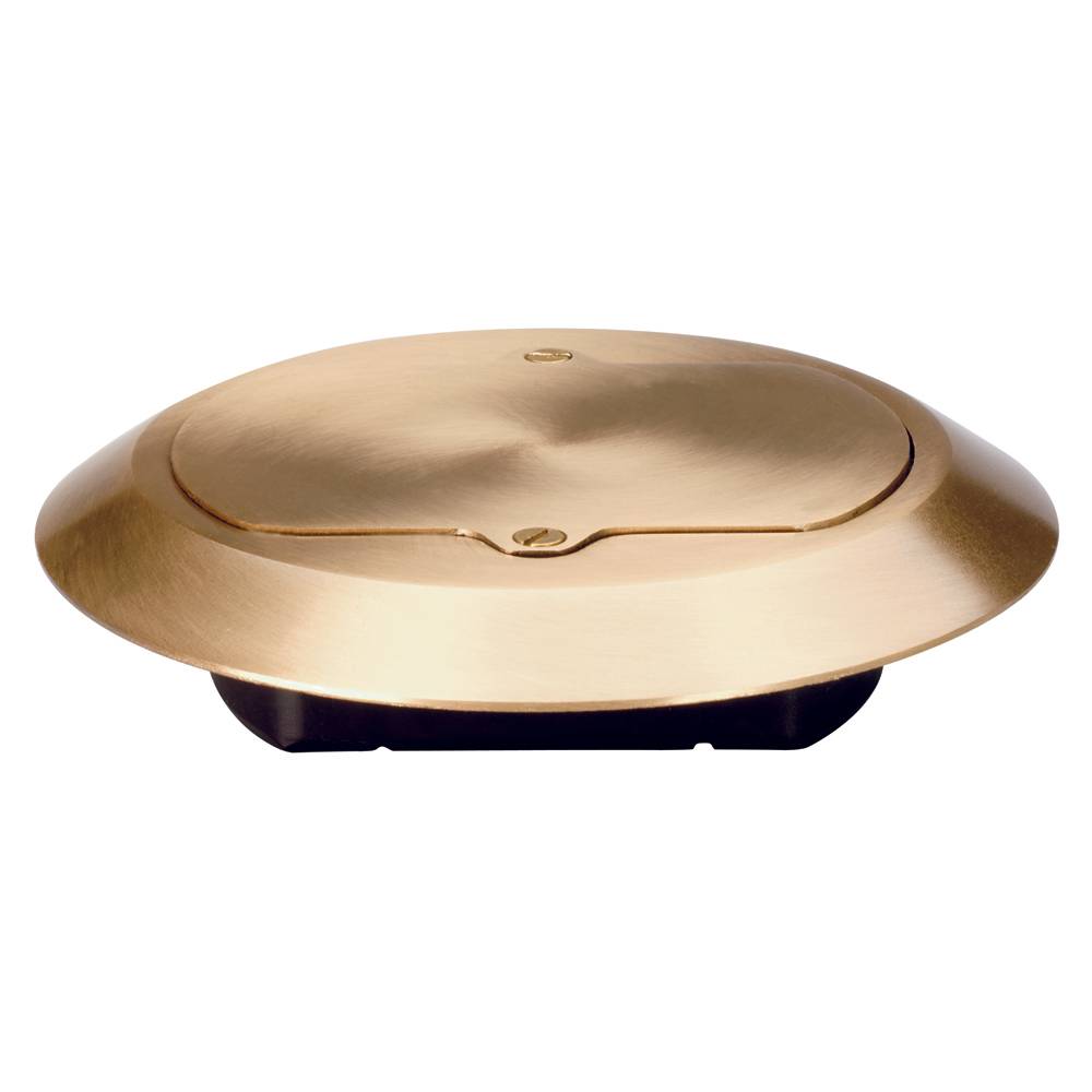 Pass & Seymour® TM1542TRCF Slater Tamper Resistant Floor Box Cover, 6-1/2 in Dia, Brass/Thermoplastic