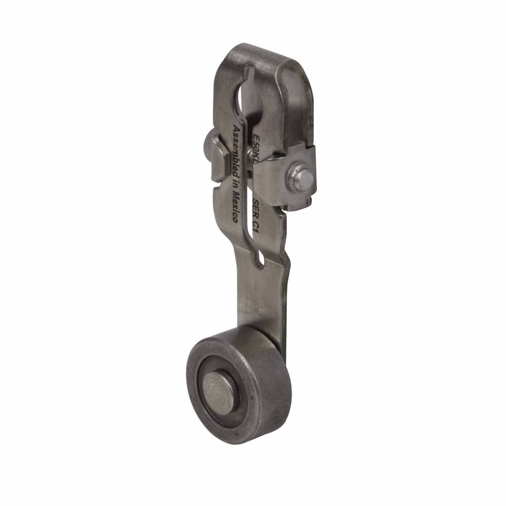 EATON E50KL549 Standard Roller Heavy Duty Plug-In Limit Switch Operator, 2 in L, Metal Roller, Stainless Steel Arm