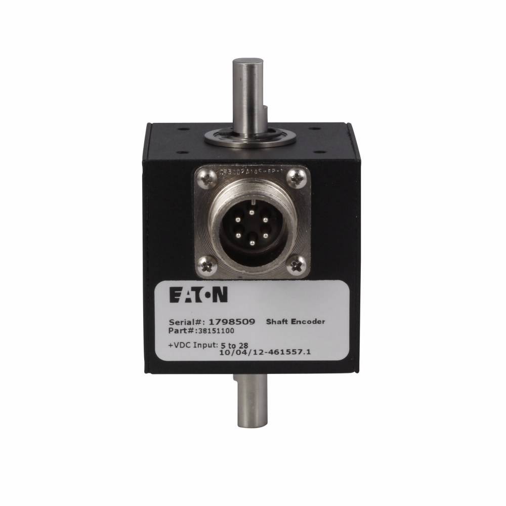 EATON 38151600 Quadrature Cube Shaft Encoder, For Use With PLC and Counter, 600 Pulse per Revolution, Aluminum, Black Oxide