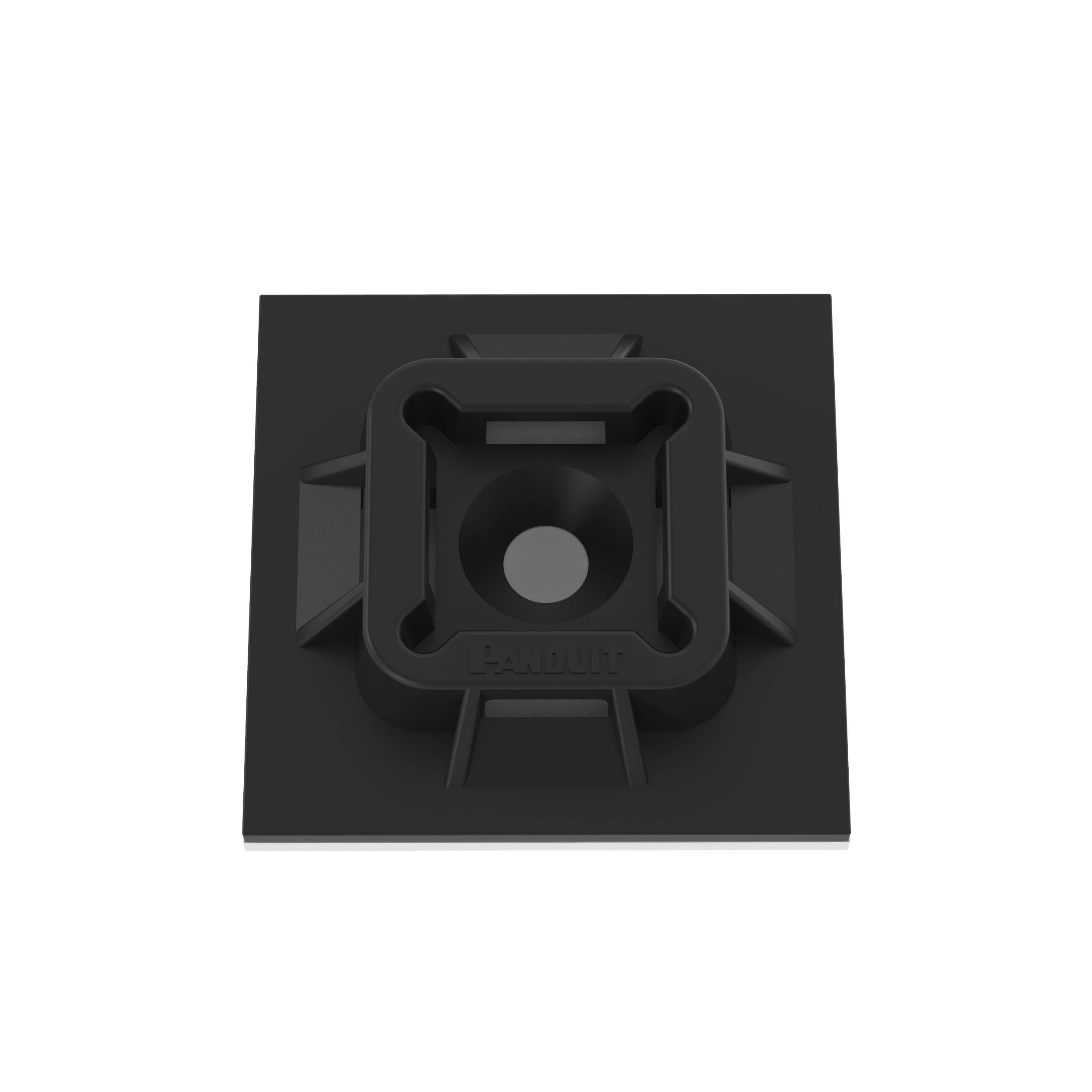 Panduit® ABM100-A-D20 Cable Tie Mount, 4-Way, Rubber Adhesive Tape Mount, 0.19 in W Tie, Nylon 6.6, Black
