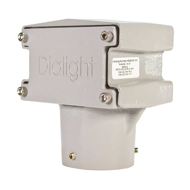 Dialight DuroSite® HZXSTAN150T Stanchion Mount Junction Box With Mounting Hardware, For Use With LED Area Light, 1-1/2 in NPT, 1.9 in Pole OD, Gray