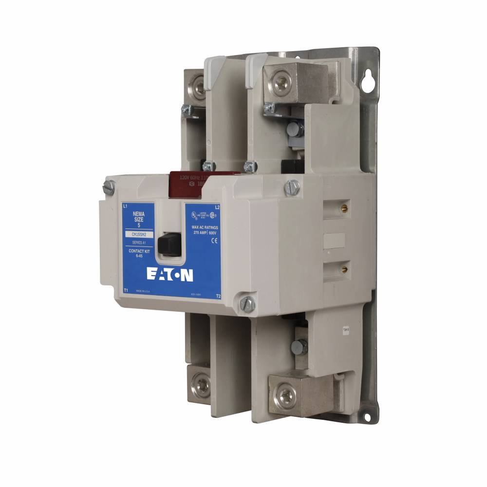 EATON CN15SN3A Freedom 3-Phase Non-Reversing S-Frame NEMA Contactor With Steel Mounting Plate, 110/120 VAC V Coil, 270 A, 1NO Contact, 3 Poles