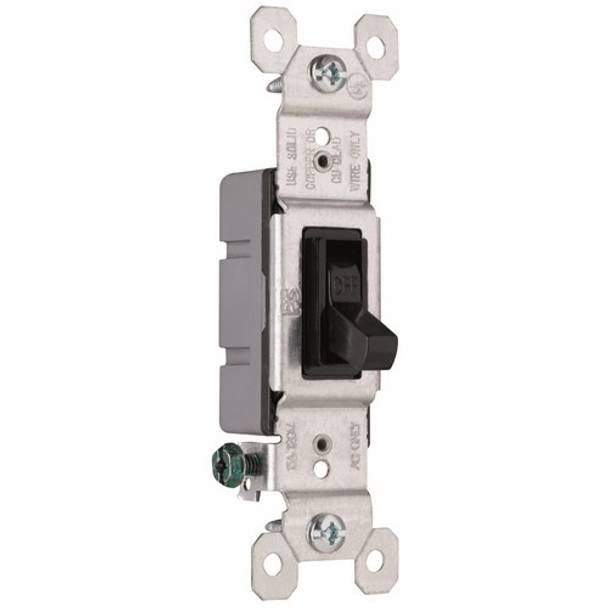 Pass & Seymour® TradeMaster® 660BKG Self-Grounding Toggle Switch, 120 VAC, 15 A, 1/2 hp Power Rating