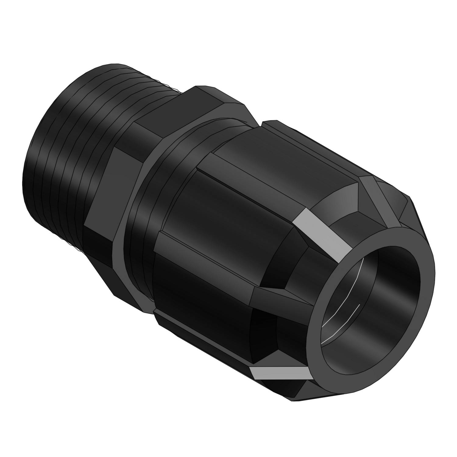 T&B® 2941NM Ranger® Liquidtight Strain Relief Cord Connector, 1 in Trade, 1/2 to 3/4 in Cable Openings, Nylon 6.6/Polyamide