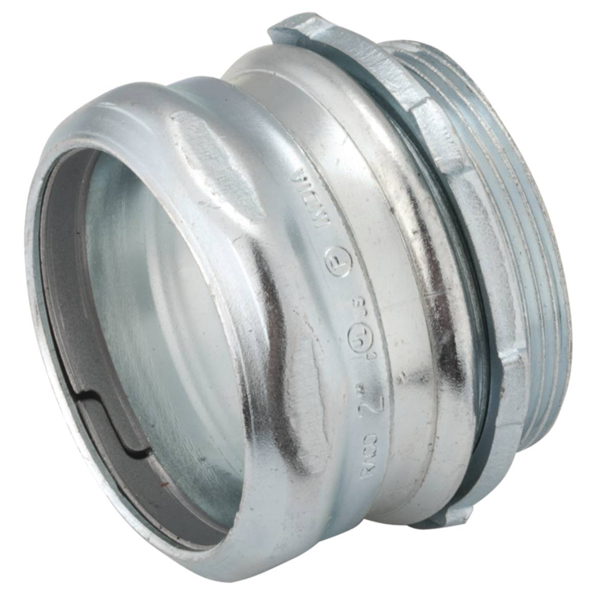 RACO® 2940 Non-Insulated Compression Connector, 2-1/2 in Trade, For Use With EMT Conduit, Steel, Electro-Plated Zinc