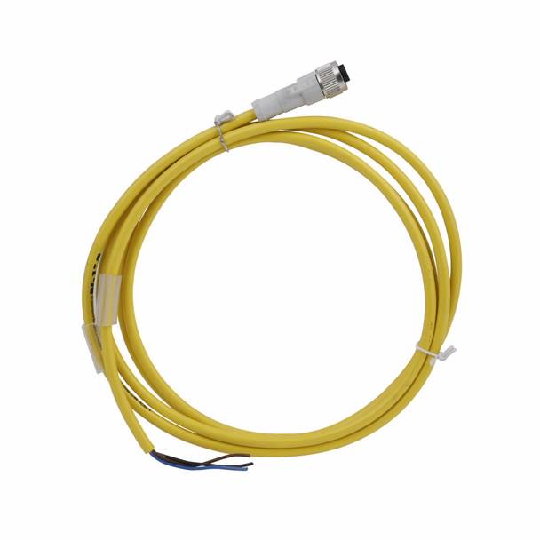 EATON CSDS4A3CY2202 Global Plus 3-Wire Single End Photoelectric Sensor Cable Connector With Off Release Bar and Indicating Light, 4-Pin Micro-Style Female Connector, 6-1/2 ft L Cable