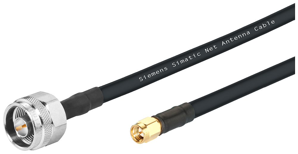 Siemens SIMATIC 6XV18755UH10 Flexible Pre-Assembled Connecting Cable, Copper Conductor, N-Connect Male x SMA Male Connector, 1 m L Cord