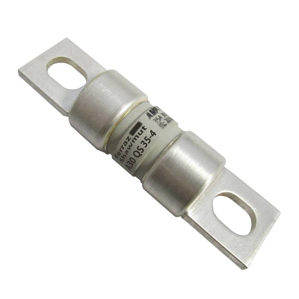 Mersen AMP-TRAP® A30QS125-4 Current Limiting Fast Acting High Speed Semiconductor Fuse, 125 A, 300 VAC/VDC, 200/100 kA Interrupt, Cylindrical Body