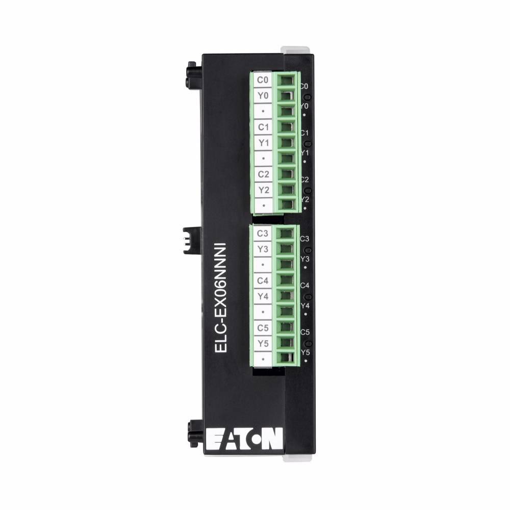 EATON ELC-EX06NNNI Right Side Bus Digital Expansion Module Telephone Coaxial Jack, 24 VDC, 70 mA, 6 Inputs, 6 Outputs