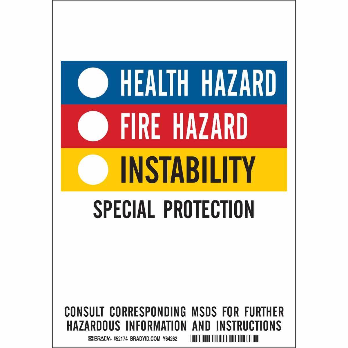 Brady® 52174 Non-Reflective Rectangular Self-Adhesive HMIG Label, 7-1/2 ...