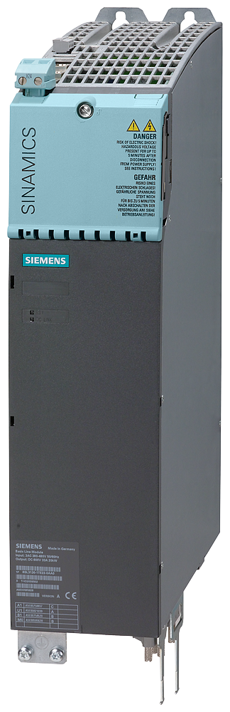 Siemens 6SL31301TE220AA0 SINAMICS S120 3-Phase Basic Line Module, 380 to 480 VAC Input, 600 VDC Output, 100 A Input