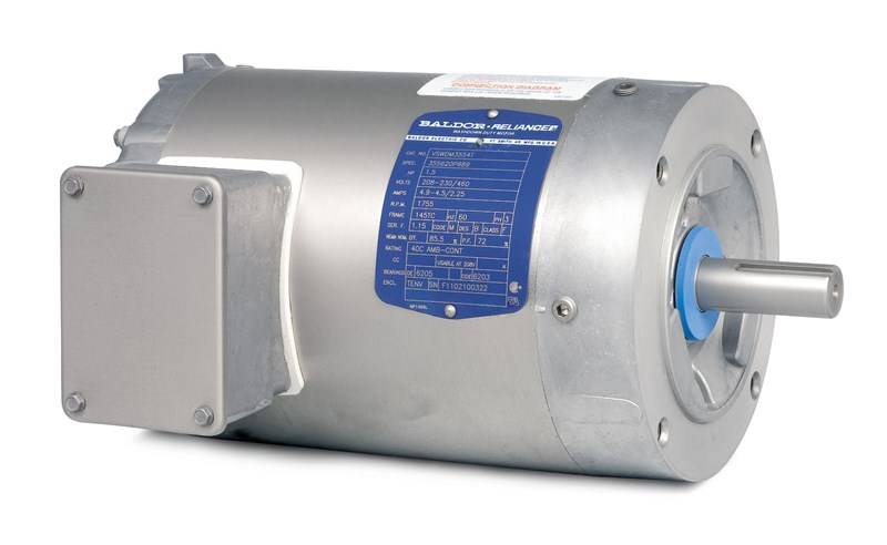 Baldor-Reliance VSWDM3538 Type 3512M Continuous Duty AC Motor, TENV Enclosure, 1/2 hp, 208/230/460 VAC, 60 Hz, 3 Phase, 56C Frame, 1740 rpm Speed, C-Face Footless Mount