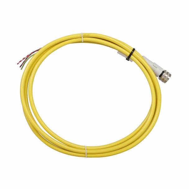 EATON CSAS3F3CY2202 Global Plus 3-Wire Single End Photoelectric Sensor Cable Connector, 12 mm 3-Pin Micro-Style Female Connector, 6.5 ft L Cable, 3 Poles