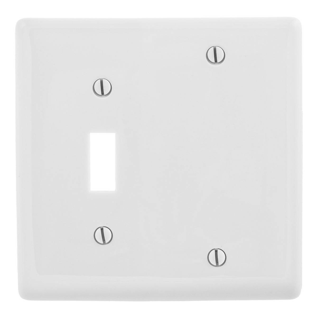 Wiring Device-Kellems NPJ113W Medium Size Combination Wallplate, 2 Gangs, 4.94 in W x 4.88 in H, Nylon, White (Planned Obsolescence by Manufacturer)