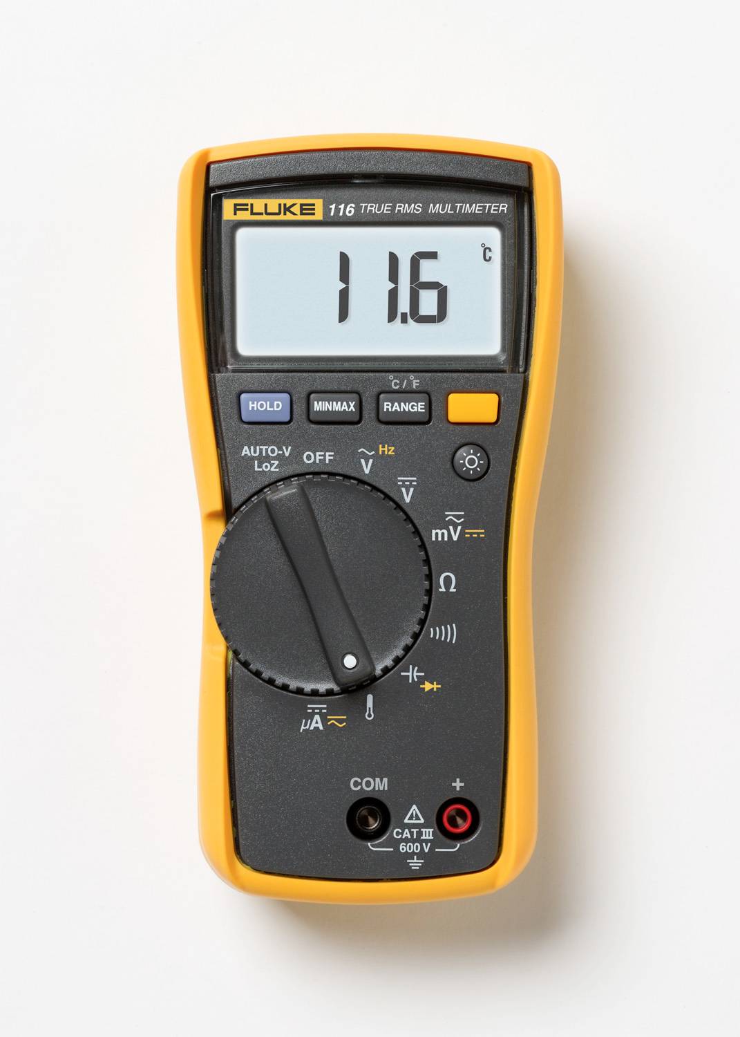 Fluke® FLUKE-116 Digital Multimeter, 600 VAC/VDC, 600 uA, 0.1 Ohm to 40 MOhm, Digital Display