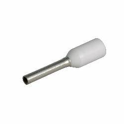 EATON XBAF1 IEC-XB Insulated Ferrule With Insulating Collar, 20 AWG, 0.55 in L, Soft Electrolytic Copper/Polypropylene Sleeve, White