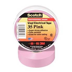 3M™ 35-3/4X66FT-PK Color Coding Premium-Grade Color Coding Electrical Tape, 66 ft L x 3/4 in W, 7 mil THK, Rubber Adhesive, PVC Backing, Pink (Discontinued by Manufacturer)