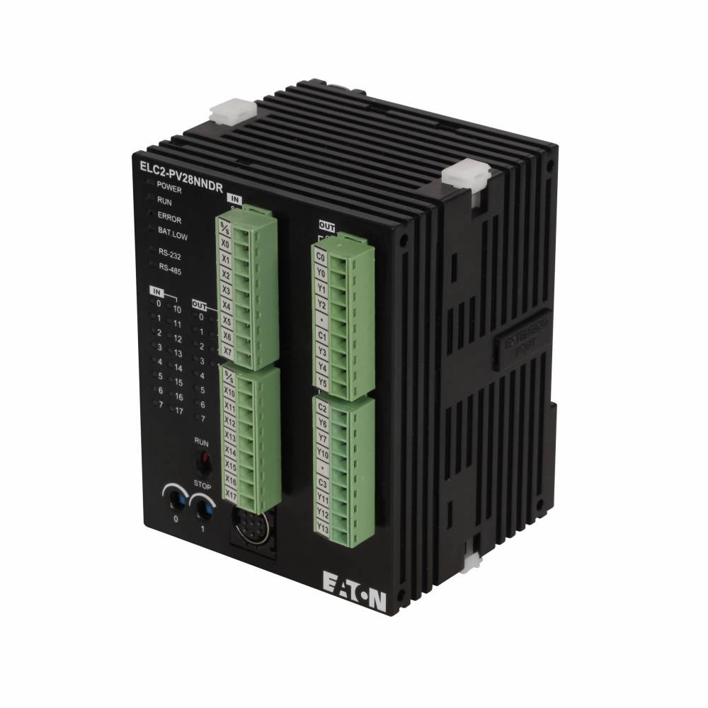 EATON ELC2-PV28NNDR Type ELC2 Advanced Programmable Logic Controller, 24 VDC, 5 mA, 16-Digital Inputs, 12 Outputs