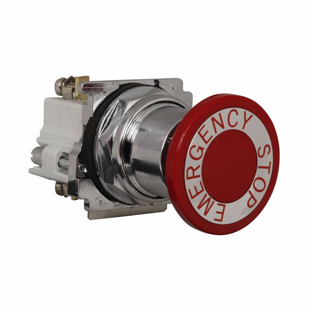 EATON 10250T5B63 Heavy Duty Oil/Watertight Standard Non-illuminated Pushbutton Operator, 3.25 in L x 2.25 in W x 2 in H, 2 Positions, Red