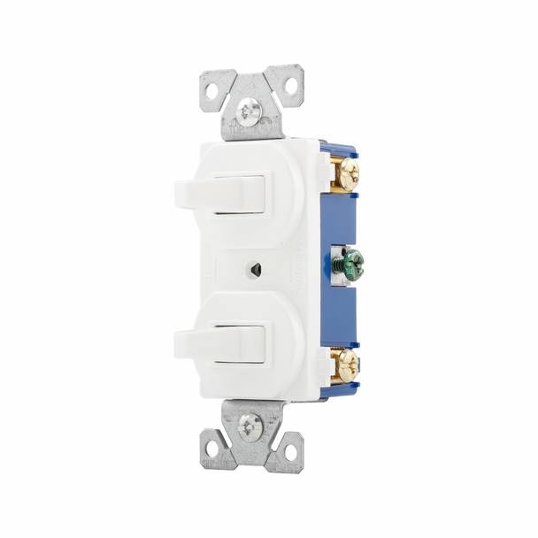 EATON Arrow Hart™ Eaton Wiring Devices 276W-BOX 3-Way Duplex Heavy Duty Toggle Combination Switch, 15 A at 120/277 VAC, 1 Poles
