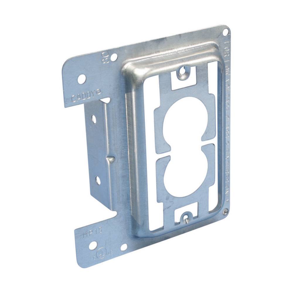 nVent CADDY MP1S Mounting Plate, For Use With Low Voltage Class 2 Outlet, Flush Mount, Steel