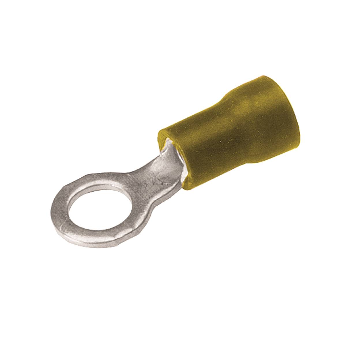 BURNDY® VINYLUG™ TP1038 Type TP Terminal With 0.26 in Dia Insulation, 12 to 10 AWG Conductor, 1.27 in L, Deep V-Groove Serrated Barrel, Copper, Yellow