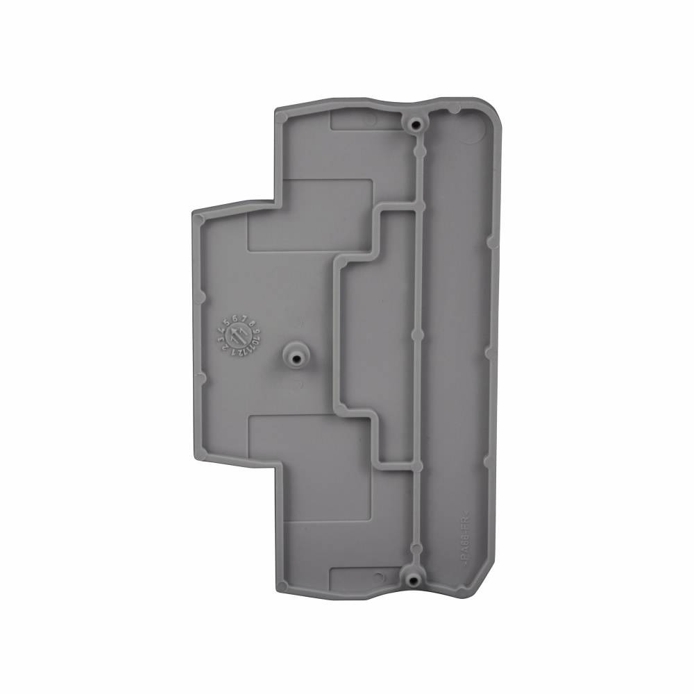 EATON XBACPTT25 End Cover, For Use With XB Series XBPTT25/XBPTT25PE Spring Cage Connection Double Level Block, Gray