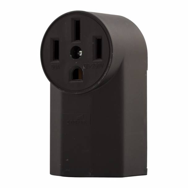 EATON Arrow Hart™ Eaton Wiring Devices 1212 Single Straight Blade Receptacle, 125/250 VAC, 50 A, 3 Poles, 4 Wires, Black